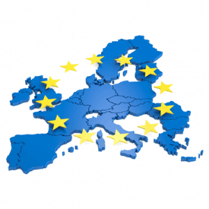 Europakarte mit Sternen